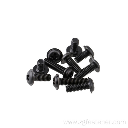 M4 M5 black oxide carbon steel Phillips Pan Head Screw With Collar